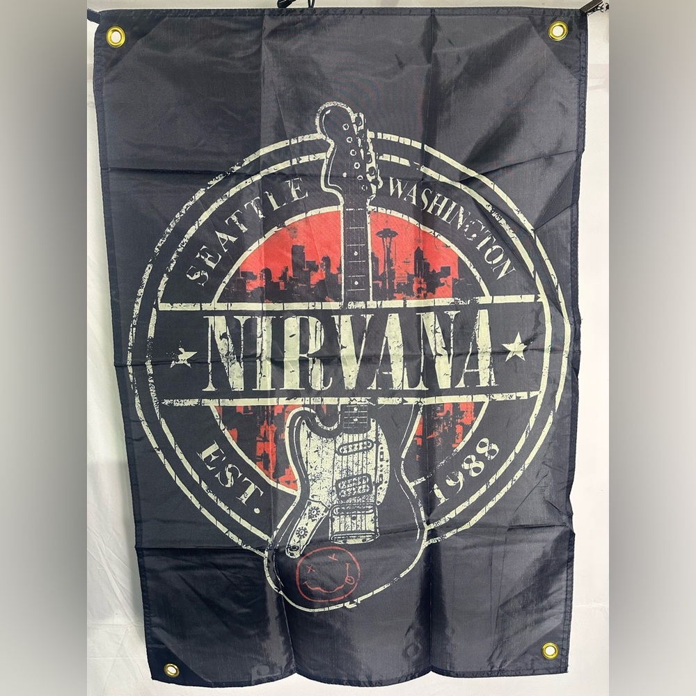 Nirvana “hometown” Banner Flag 3x2Ft. With 4 Grommets